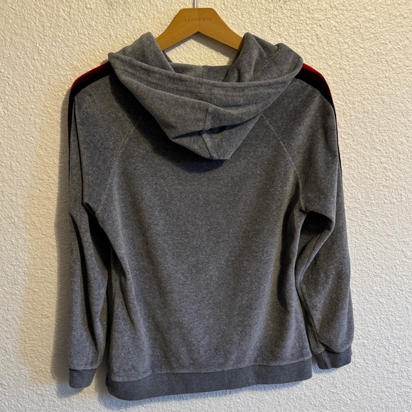 RARE Aviator Nation Velvet Rainbow 5 Stripe Drawstring Pullover Hoodie Gray S - Picture 4 of 6